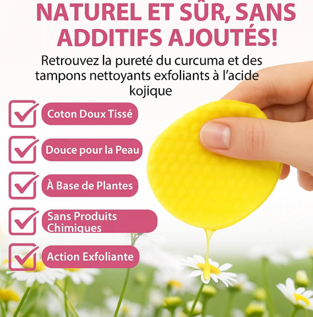 Cotons Nettoyants & Exfoliants Éclaircissants au Curcuma™