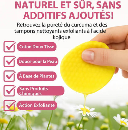 Cotons Nettoyants & Exfoliants Éclaircissants au Curcuma™